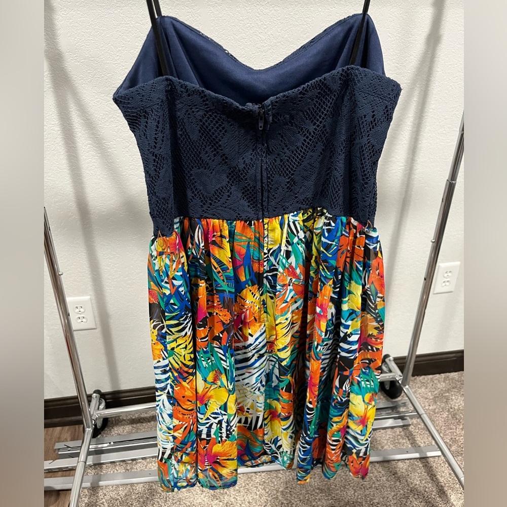 Strapless Patterned Juniors Dress - image 2